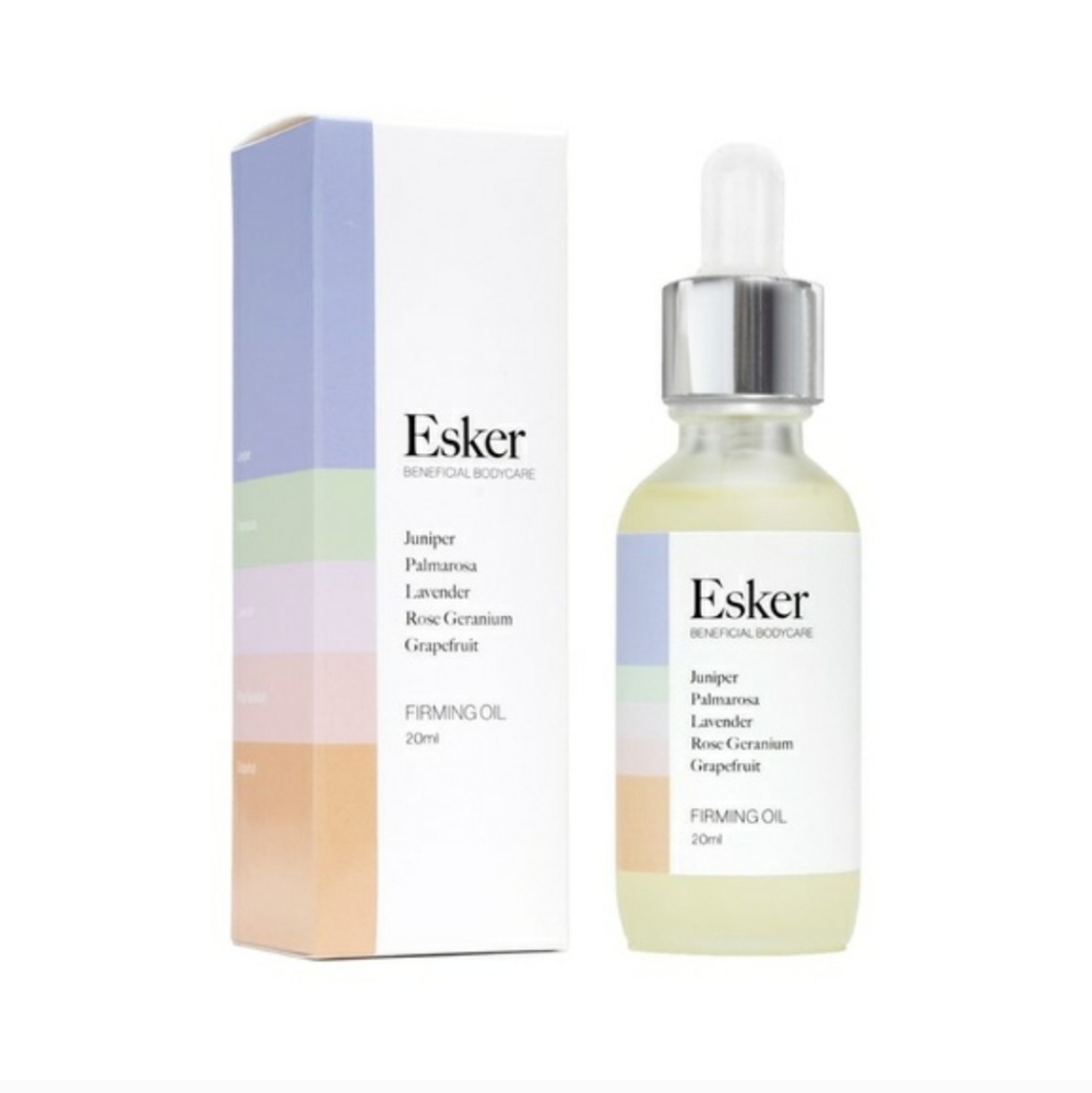 Esker Firming Oil Beneficial Bodycare- White and Silver. 20ml.